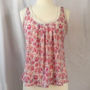 Forever 21 size S floral tank top with mesh detail